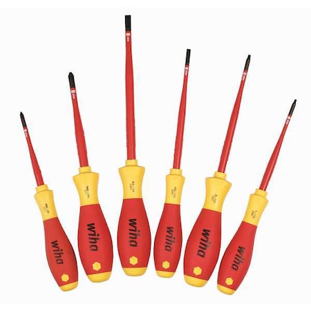 Insulated Screwdriver Set, Slotted/Phillips, Square, 6 pcs MPN:32196