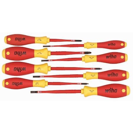 Insulated Screwdriver Set, Slotted/Phillips, Square, 8 pcs MPN:32197