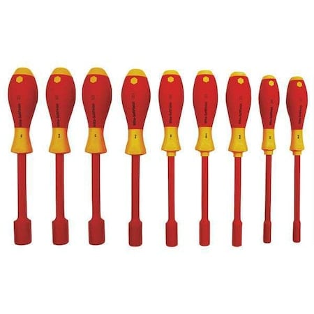 Nut Driver Set, 9 Pieces, SAE, Solid, Ins MPN:32288