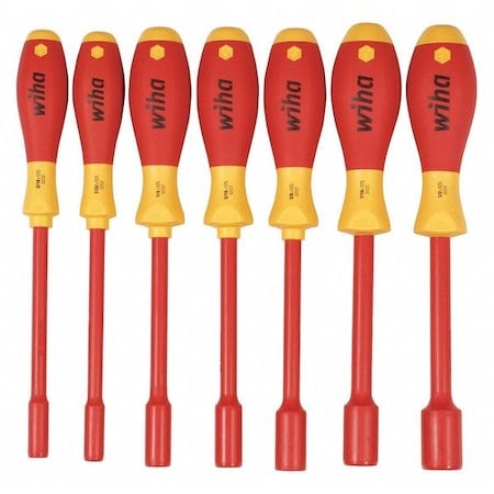 Nut Driver Set, 7 pcs., SAE, Insulated MPN:32294