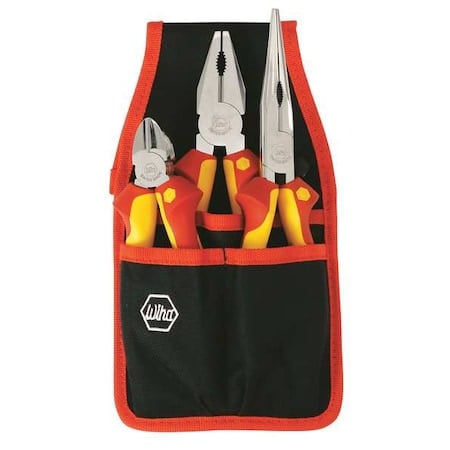 3 Piece Bi-Material Grip Plier Set Insulated Handle MPN:32873