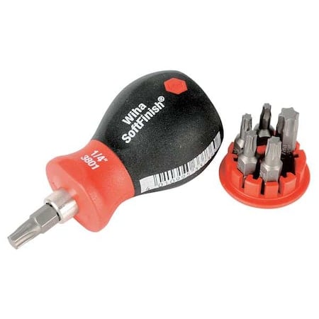 DriverBitSet, 7pcs, Steel, Shank:1/4