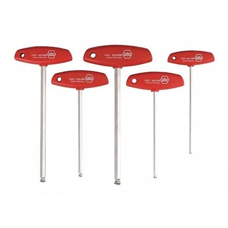 5 Piece Metric T-Shape Hex Key Set, 54090 MPN:54090