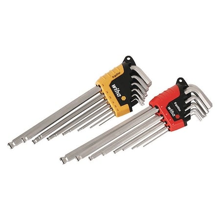 22-Piece Hex Key Set, Metric/SAE L-Shape, Chrome, Plastic Holder MPN:66992