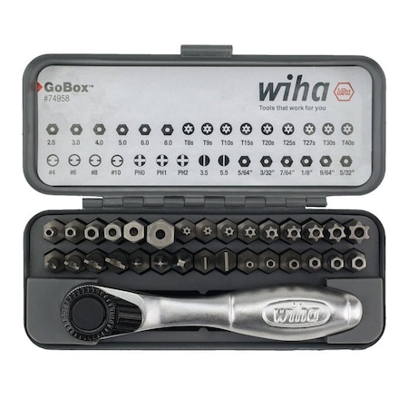 32 Piece GoBox Standard Bit Set with Mini Ratchet MPN:74984