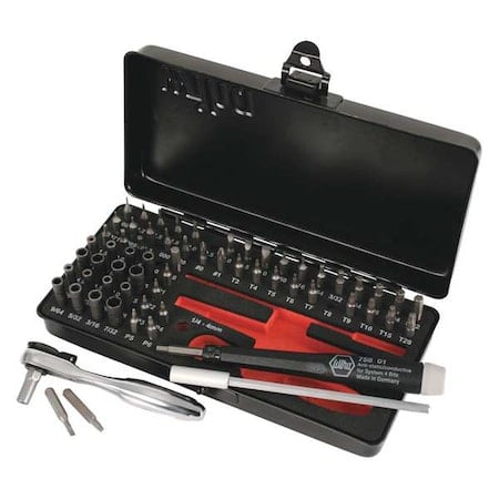 3/16 in. Hex Shank Ratchet Bit Set, 65-Piece MPN:75965