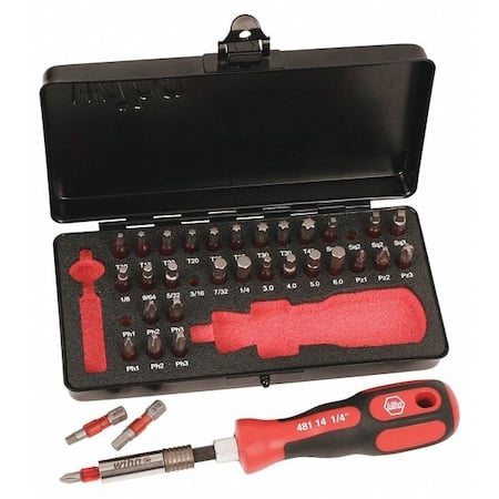 34 Piece Impact Driver Bit Set, 1/4 in Hex Shank Size MPN:76899