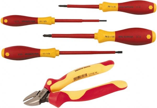Combination Hand Tool Set: 5 Pc, Cutters, Phillips Screwdriver & Slotted Set MPN:32983