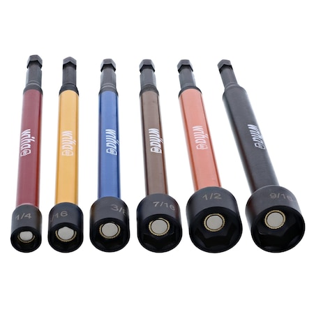 6 Piece Color Coded Magnetic Nut Setter Set MPN:70486