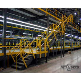 Wildeck® 2-Rail Stair Landing Platform Stair Landing 2-rail