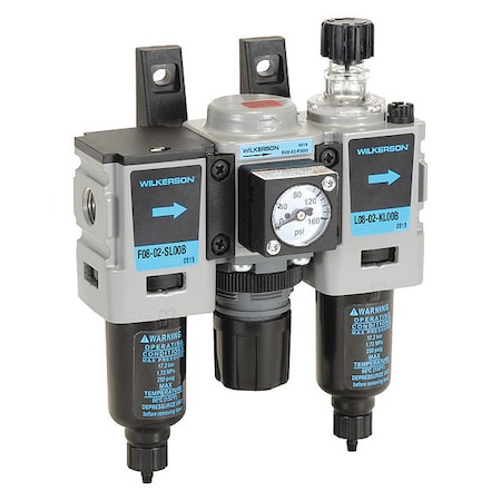 Filter/Regulator Lubricator, 3 pcs, Overall Width- 4.75 in MPN:C08-02-FLG0B