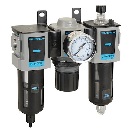 Filter/Regulator Lubricator, 3 pcs, Bowl Size - Air Treatment- 4.1 oz MPN:C18-04-FKG0B