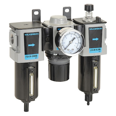 Filter/Regulator Lubricator, 3 pcs, Size - Air Treatment- Compact MPN:C18-04-FLG0B