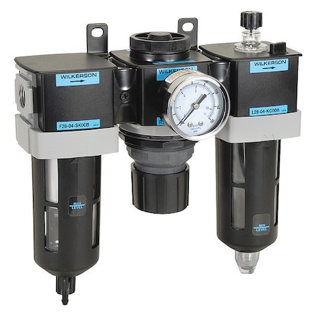 Filter/Regulator Lubricator, 3 pcs, Max. Flow - Air Treatment- 112 cfm MPN:C28-06-FKG0B
