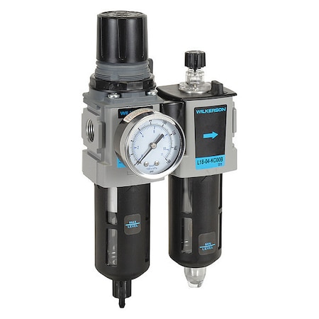 Filter/Regulator Lubricator, 2 pcs, Max. Flow - Air Treatment- 90 cfm MPN:D18-04-FKG0B