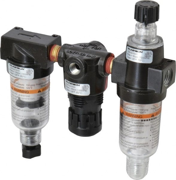 FRL Combination Unit: 1/4 NPT, Miniature, 3 Pc Filter-Regulator-Lubricator MPN:C03-02-0000