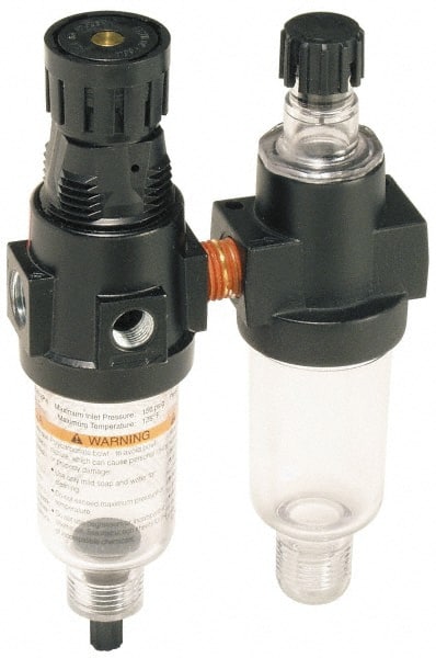 FRL Combination Unit: 1/4 NPT, Miniature, 2 Pc Filter/Regulator-Lubricator MPN:D03-02-0000