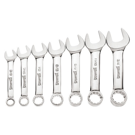 Williams Stubby Wrench Set, 7 pcs., 3/8