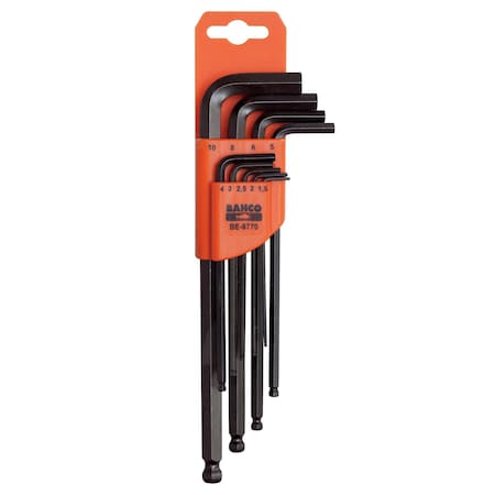 9 Piece Metric L-Shape Hex Key Set, 13609 MPN:13609