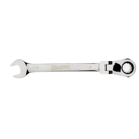 Ratcheting Combo Wrench, Flex-Head, 1/2