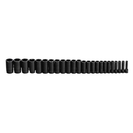 Impact Socket Set, Deep, 1/2