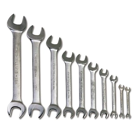 Williams Wrench Set, Double, Open End, 10 pcs, Metric MPN:JHWMWS-31