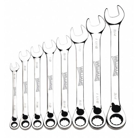Bahco Ratchet Combination Wrench Set 8-Piece MPN:JHWWS-1168RC