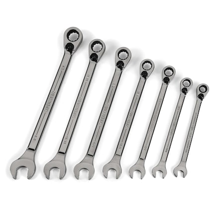 Combo Wrench Set, Revrsble, 7 Pcs, 3/8-3/4