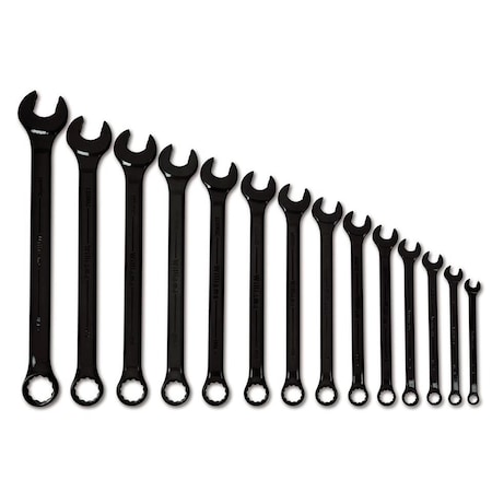 Super Combo Wrench Set, Black, 15 pcs., SAE MPN:JHWWS1172BSC