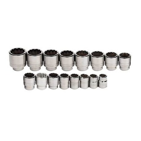 Standard Socket Set, 3/4Dr, 12Pt, 16pcs., JHWWSH-16TB MPN:JHWWSH-16TB