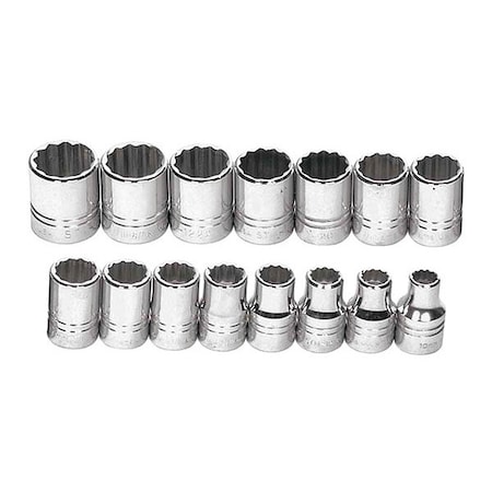 Shallow Socket Set, 12pt., 1/2