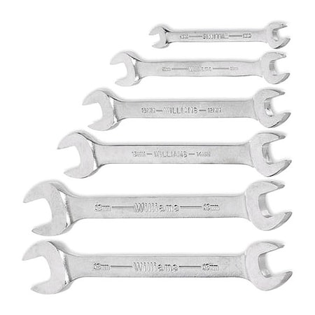 Williams Double Open End Wrench Set, 6 pcs., Metric MPN:MWS-26