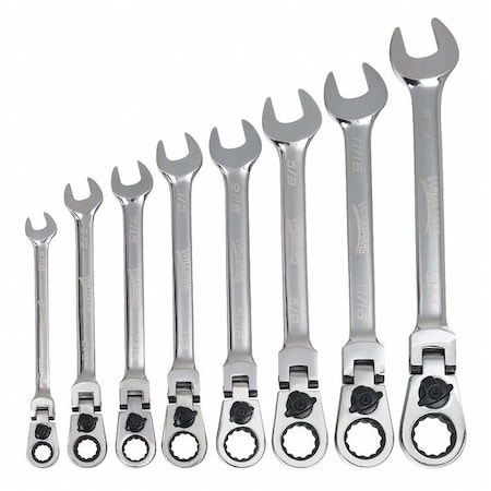 Williams Flex-Head Rat Combo Wrench Set, 8 pcs. MPN:WS-1168RCF