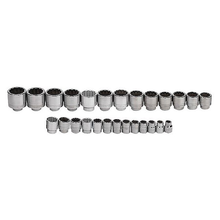 Standard Socket Set, 3/4Dr, 12Pt, 26pcs., JHWWSH-26RC MPN:WSH-26RC