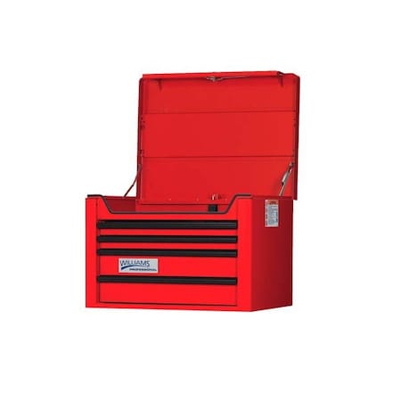 Professional Top Chest, 4 Drawer, Red, Steel, 26-1/2 in W x 20 in D x 19-1/2 in H MPN:JHWW26TC4