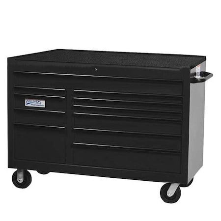 Rolling Cabinet, 11 Drawer, Black, Steel, 55 in W x 24 in D x 39 in H MPN:JHWW55RC11B