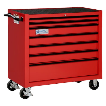Rolling Cabinet, 7 Drawer, Black, Steel, 40 in W x 20 in D x 38 in H MPN:W40RC7B