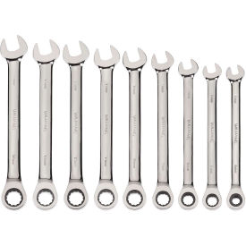 Williams® 9 Piece 6mm to 14mm 12-Point Combination Ratcheting Wrench Set Chrome JHMWS1123NRC