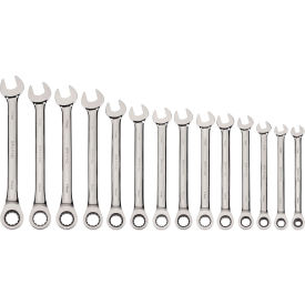 Williams® 14 Piece 6mm to 19mm 12-Point Combination Ratcheting Wrench Set Chrome JHMWS1124NRC