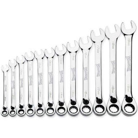 Williams® 9 Piece 8mm to 19mm 12-Point Ratcheting Combination Wrench Set Chrome JHWMWS-12RC