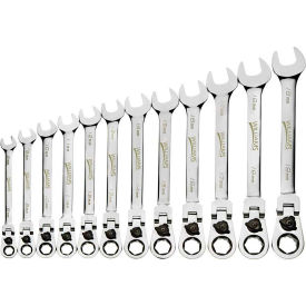 Williams® 12 Piece 12-Point Flex Head Reversible Ratcheting Combination Wrench Chrome JHWMWS-12RCF