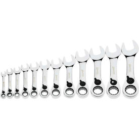 Williams® 12 Piece 12-Point Stubby Reversible Combination Ratcheting Wrench Chrome JHWMWS-12RCS