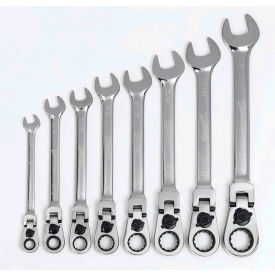 Williams® 8 Piece 12-Point Flex Head Reversible Ratcheting Combination Wrench Chrome JHWWS1168RCF