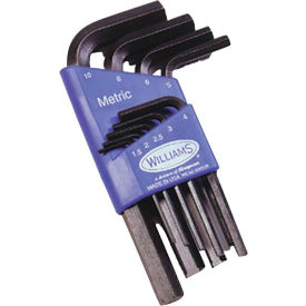 Williams® 9 Pieces Metric Short Arm Hex Key Set Standard Key Style JHW10509