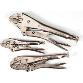 Williams® 3 Piece Curved Jaw Locking Pliers with Cutter Set JHW23072