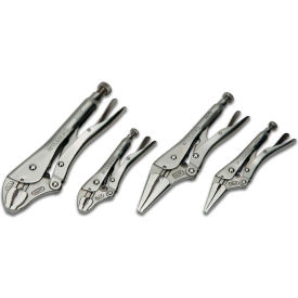 Williams® 4 Piece Curved Jaw & Long Nose Locking Pliers with Cutter Set JHW23074