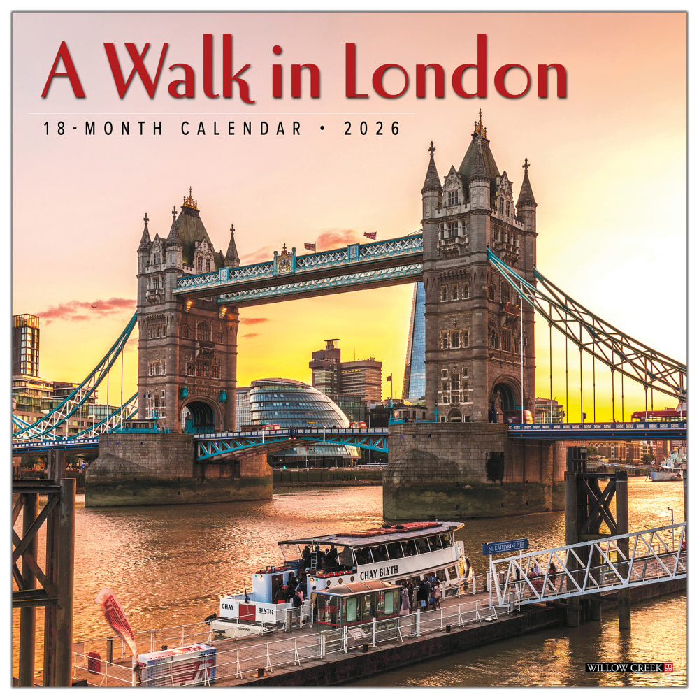 2026 Willow Creek Press Art & Design Monthly Wall Calendar, 12in x 12in, A Walk in London, January To December, 49754 MPN:49754