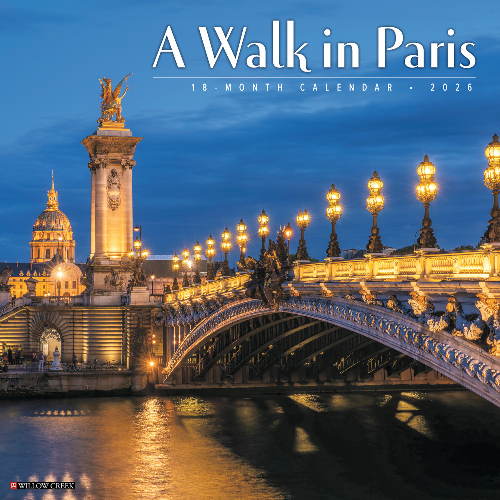 2026 Willow Creek Press Scenic Monthly Wall Calendar, 12in x 12in, A Walk in Paris, January To December, 49761 MPN:49761