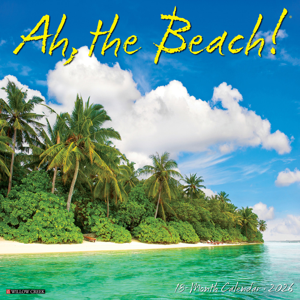 2026 Willow Creek Press Scenic Monthly Wall Calendar, 12in x 12in, Ah, The Beach!, January To December, 49785 MPN:49785