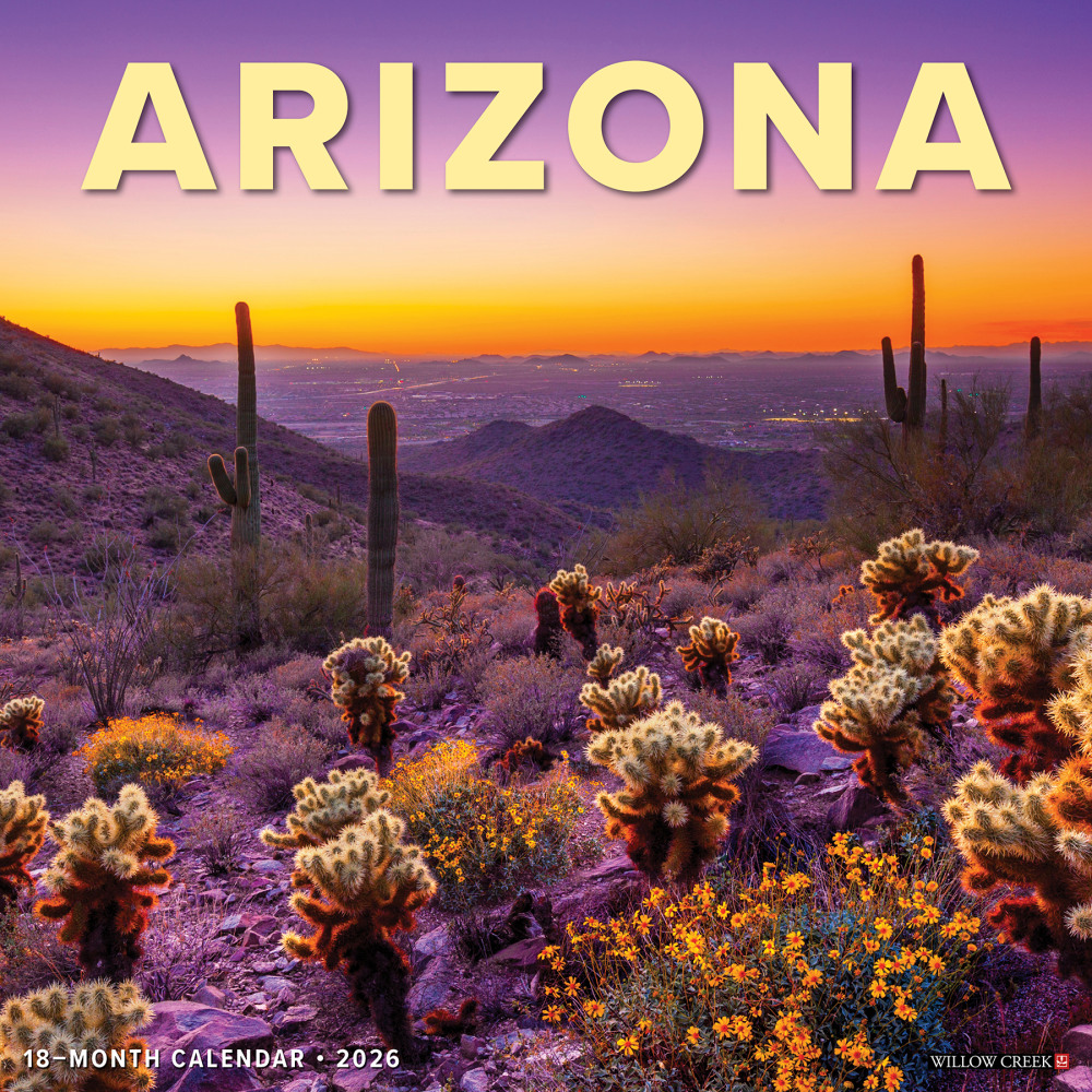 2026 Willow Creek Press Art & Design Monthly Wall Calendar, 12in x 12in, Arizona, January To December, 49907 MPN:49907